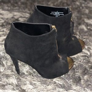Black and Gold Heel Booties